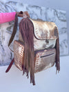 Cowhide Fur Leather Fringe Backpack Hair On Hide Fur Stylish Backpack School Bags UnisexBag