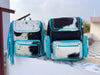 Hair On Hide Fur Leather Backpack School Bags Turquoise Colour Unisex Bag