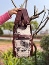 Real Cowhide Fur Leather Backpack Western Style Bags Travel Bags Unisex Bag Wholesale Bulk Product