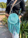 Suede Leather Western Style Boot Stitch New Designer round Fringe Bag Handbag Bohemian Women Handbag