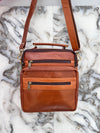 Crunch Leather Travel Shoulder Bag Trendy Fashion Men's Messenger Bag Designer Small Cross body Bag