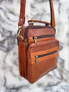 Crunch Leather Travel Shoulder Bag Trendy Fashion Men's Messenger Bag Designer Small Cross body Bag