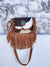 Cowhide Fur Fringe Handbag Sling Bags Gypsy Stylish Turquoise Colour Stone Vintage Bags