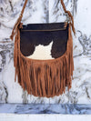 Cowhide Fur Fringe Handbag Sling Bags Gypsy Stylish Turquoise Colour Stone Vintage Bags