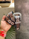 Hand Tooled Leather Belts Stylish Handmade Belts Flower Print Boho Vintage Stylish Western Leather Belts
