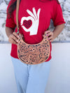 Hand Tooled Carving Leather Handbag Sling Bag Gypsy Boho Shoulder Western Bags
