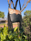 Cowhide Fur Fringe Handbag Stylish Purse Genuine Leather Hot Sale Bohemian Bags