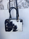 Cowhide Fur Leather Sling Bags High Quality Fashion Cross Body Messenger Shoulder Bag