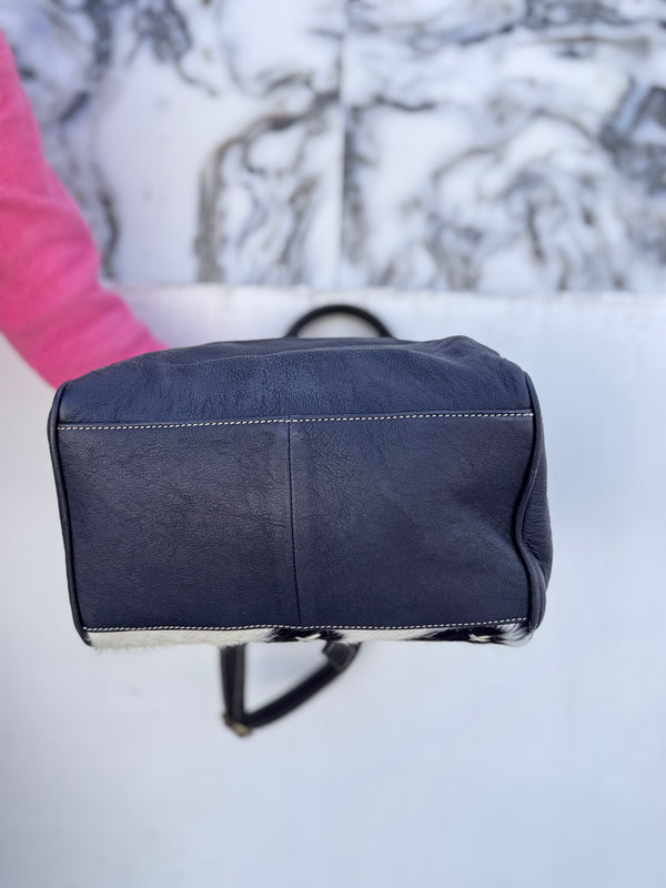 Cowhide Fur Leather Sling Bags High Quality Fashion Cross Body Messenger Shoulder Bag