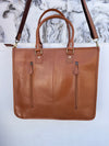 Hand Tooled Carving Leather Tote Bag Stylish Leather Purse Cowhide Fur Leather Bags