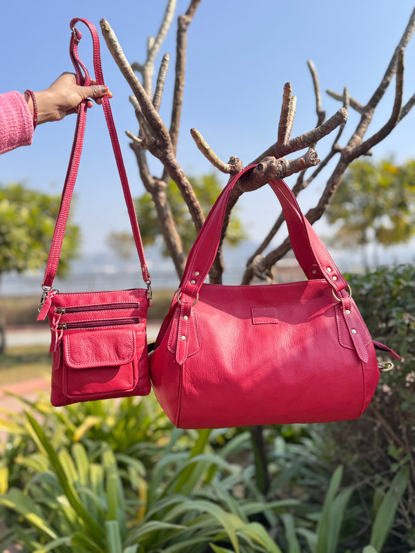 Combo Of Two Genuine Leather Tote Bag & Sling Bag