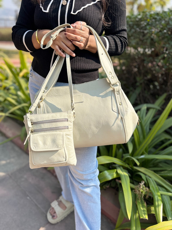 Combo Of Two Genuine Leather Tote Bag & Sling Bag