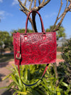 Hand Tooled Carving Leather Fringe Tote Bag High Quality Big Size Bag for Women's Use