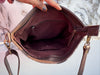 Hand Tooled Carving Leather Handbag Real Cowhide Fur Sling Bag