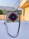 Hand Tooled Carving Leather Handbag Real Cowhide Fur Sling Bag
