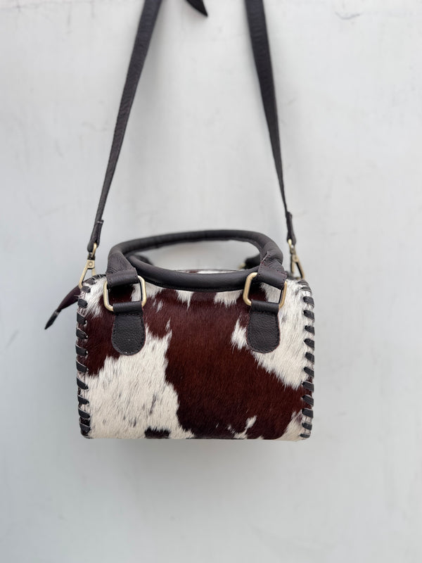 Cowhide Fur Leather Sling Bags High Quality Cross Body Messenger Shoulder Bag Women