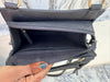 Hand Tooled Leather Fringe Handbag Checkers Pattern Black Colour Shoulder Bag