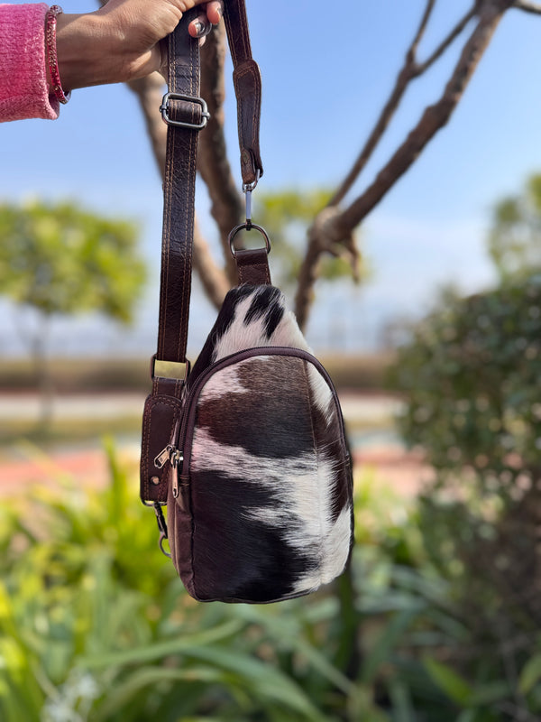 Hair On Hide Fur Leather Shoulder Bag Stylish Trending Travel Easy To Carry Handbag