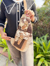 l Cowhide Fur Leather Shoulder Bag Stylish Trending Travel Handbag Hair On Hide Fur Easy to Carry Money Belt
