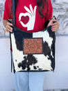 Cowhide Fur Leather Fringe Hand Bag Stylish Purse Hand Tooled Leather Shoulder Bags