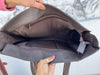 Cowhide Fur Leather Tote Bag Big Size Hand Tooled Carving Leather Fringe Handbag