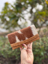 Cowhide Fur Leather Clutch Purse Phone Case Genuine Leather Wallet Women Uses Clutch