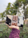 Hand Tooled Carving Clutch Phone Case Stylish Cowhide Fur Leather Western Wallets