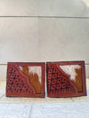 Hand Tooled Leather Long Zipper Men's Wallet Fashionable Hair On Hide Cash Holder Gift for Him