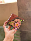 Men's Wallet Hand Tooled Leather Dark Brown Flower Print Cash Holder Gift for Him
