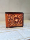 Men's Wallet Hand Tooled Leather Long Zipper Fashionable Cash Holder Gift for Him