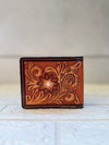 Men's Wallet Hand Tooled Leather Long Zipper Fashionable Cash Holder Gift for Him