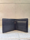 Men's Wallet Hand Tooled Leather Dark Brown Flower Print Cash Holder Gift for Him