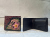 Men's Wallet Hand Tooled Leather Dark Brown Flower Print Cash Holder Gift for Him