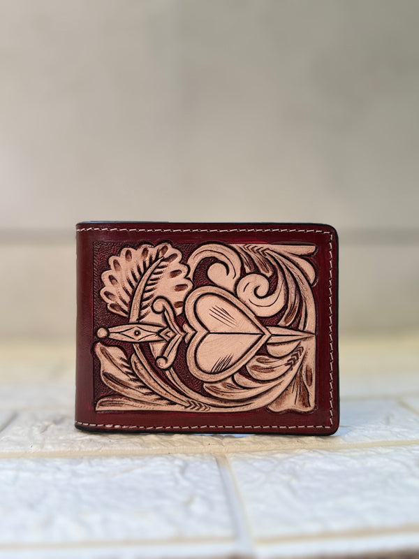 Long Zipper Men's Wallet Hand Tooled Leather Fashionable Brown Colour Cash Holder Gift for Him (Copy)