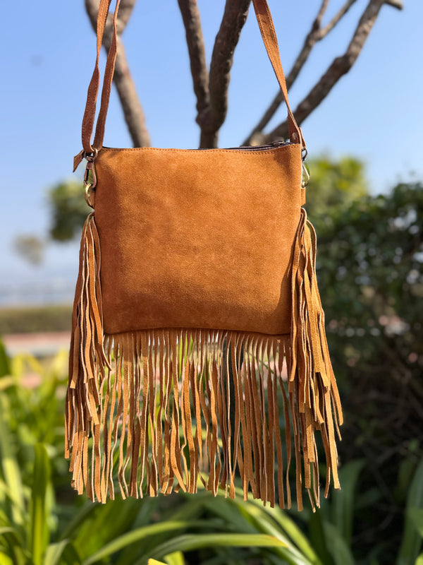 Western Pattern Hair on Hide Fur Fringe Leather Sling Bag Patches Cowhide Fur Cross body Handbag