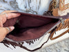Cowhide Leather Fringe Handbag Turquoise Stone Sling Bag Bohemian Tassel Fringe Bag