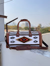 Latest Arrival Vintage Style Aztec Tooled Leather Duffel Bags Genuine Leather Large Travel Bags