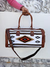 Latest Arrival Vintage Style Aztec Tooled Leather Duffel Bags Genuine Leather Large Travel Bags
