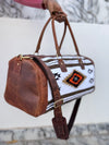 Latest Arrival Vintage Style Aztec Tooled Leather Duffel Bags Genuine Leather Large Travel Bags