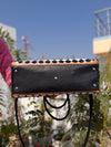 Hand Tooled Leather Luggage Bags Checkers Pattern Handmade Bag Unisex Travel Bag Big Size Handbag