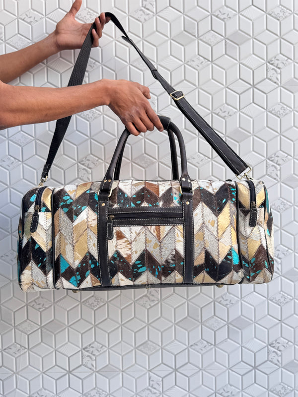Latest Arrival Metallic Leather Luggage Bags Unique Designer Handmade Bag Unisex Travel Bag Duffel Bag