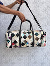 Real Metallic Leather Luggage Bags Checks Design Handmade Bag Unisex Travel Bag Hair On Hide Duffel Bag