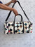 Real Metallic Leather Luggage Bags Checks Design Handmade Bag Unisex Travel Bag Hair On Hide Duffel Bag
