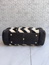 Cowhide Leather Luggage Bags Checks Design Handmade Bag Unisex TravelDuffel Bag
