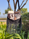 Women Cowhide Fur Handbag Sling Bag Suede Leather Shoulder Bags
