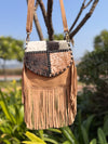 Women Cowhide Fur Handbag Sling Bag Suede Leather Shoulder Bags