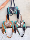 Cowhide Leather Hand Tooled Carving Leather Fringe Tote Bag Stylish Leather Bags for Women's