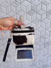 Hair on Hide Leather Coin Purse Stylish Clutch ATM Card Holder Cowhide Leather Western Style Clutch