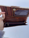 Cowhide Fur Leather Clutch Purse Pouch Wallet Hair on Hide Fur Leather Wallet Gift for Women's