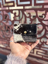 Hair on Hide Leather Coin Purse Designer Wallet Card Holders Genuine Cowhide Leather Mini Pouch